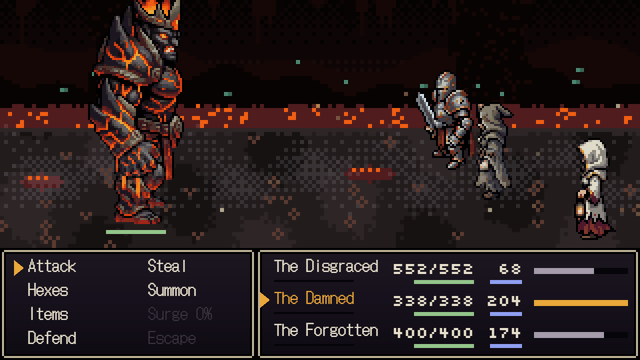 Tethered Darkness — Region 5, the Abyssal Foundry: the Crowned Furnace rises out of the magma in the Crucible.